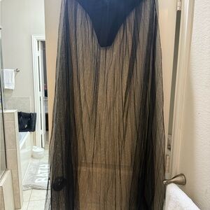 Elegant Black Sheer Swim Coverup